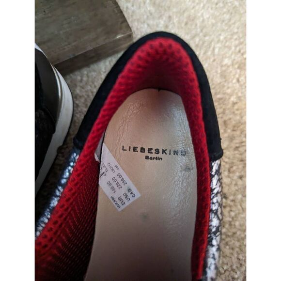 liebeskind Berlin sneakers red silver and black sz 9 euc - Picture 2 of 5